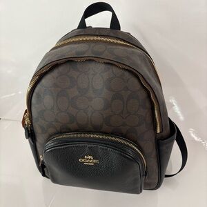 Coach Signature Brown and Black Backpack